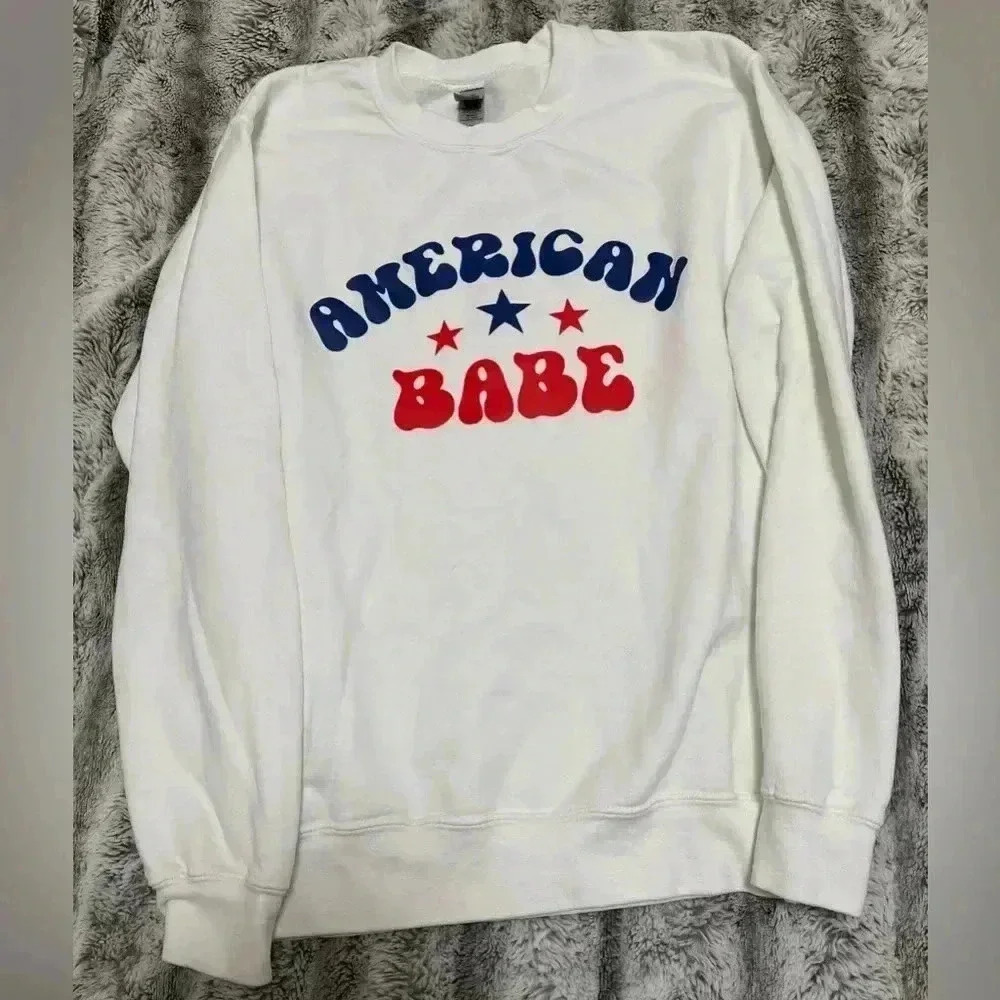 White American Babe Sweater